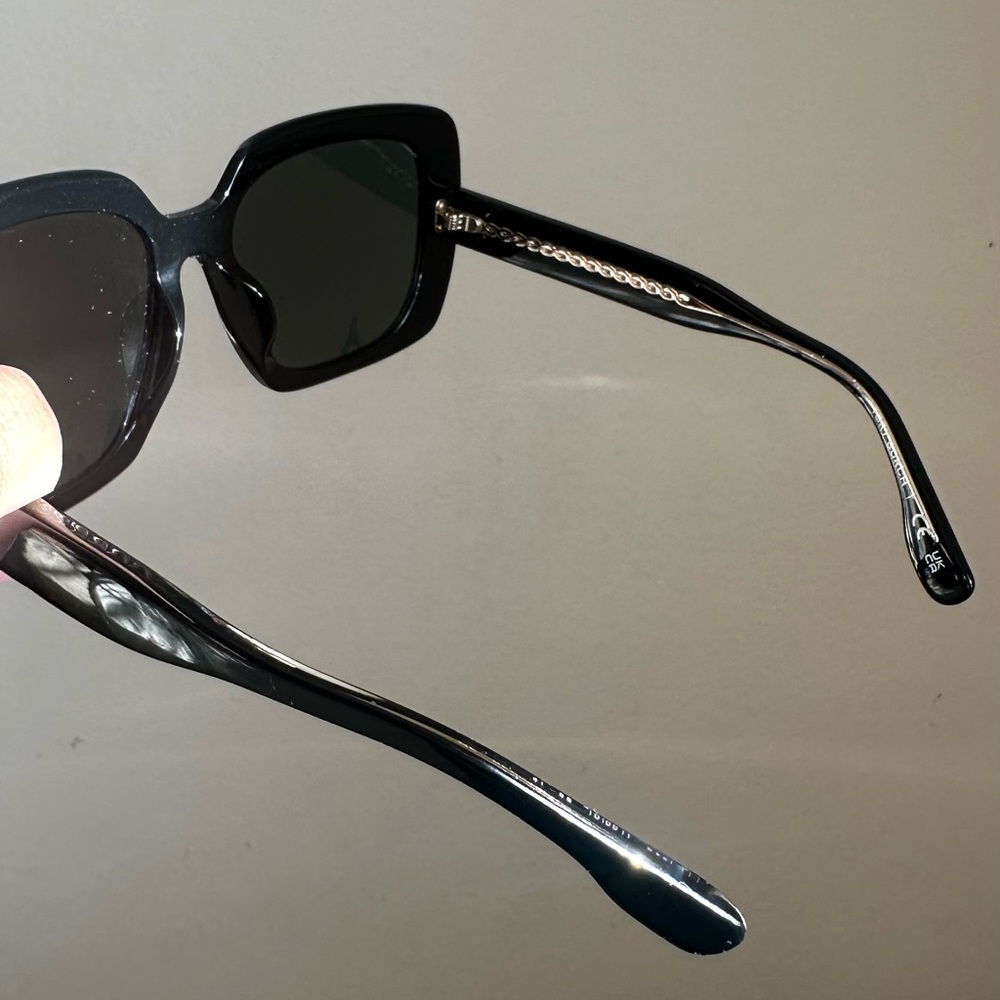 TORY BURCH MILLER OVERSIZED SQUARE FRAME SUNGLASSES/ BLACK Designer Sunglasses - Picture 8 of 16